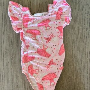 Pink Ballet Tutu Print Dance Leotard for Kids
